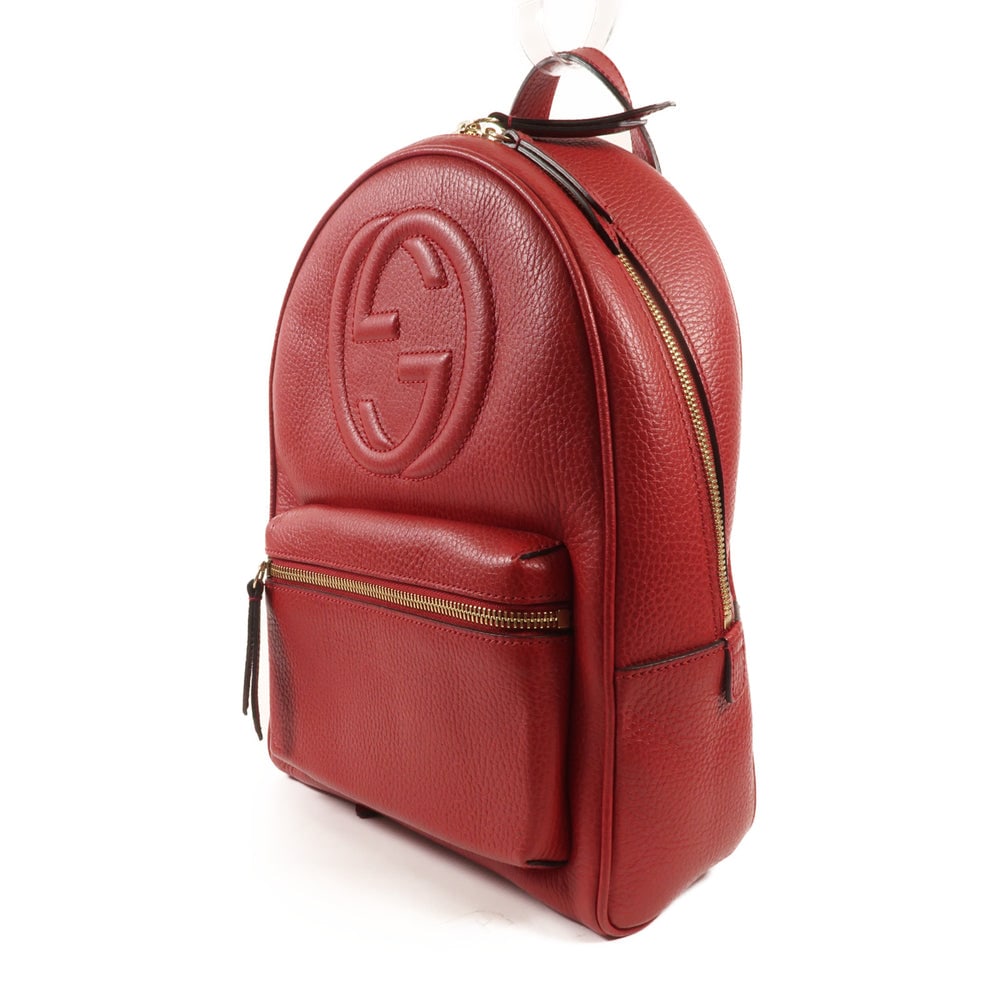 Gucci Red Leather Backpack - 3