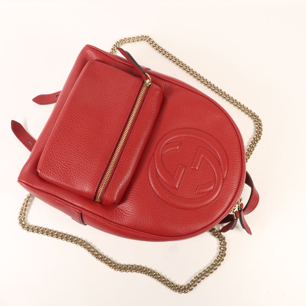Gucci Red Leather Backpack - 5