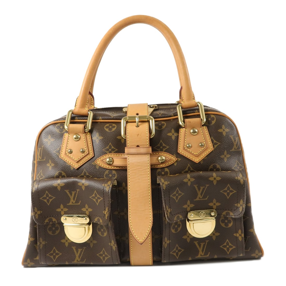 Louis Vuitton Manhattan GM: Manhattan GM hand bag in brown Monogram canvas. Size 38 x 26 x 13 cm.