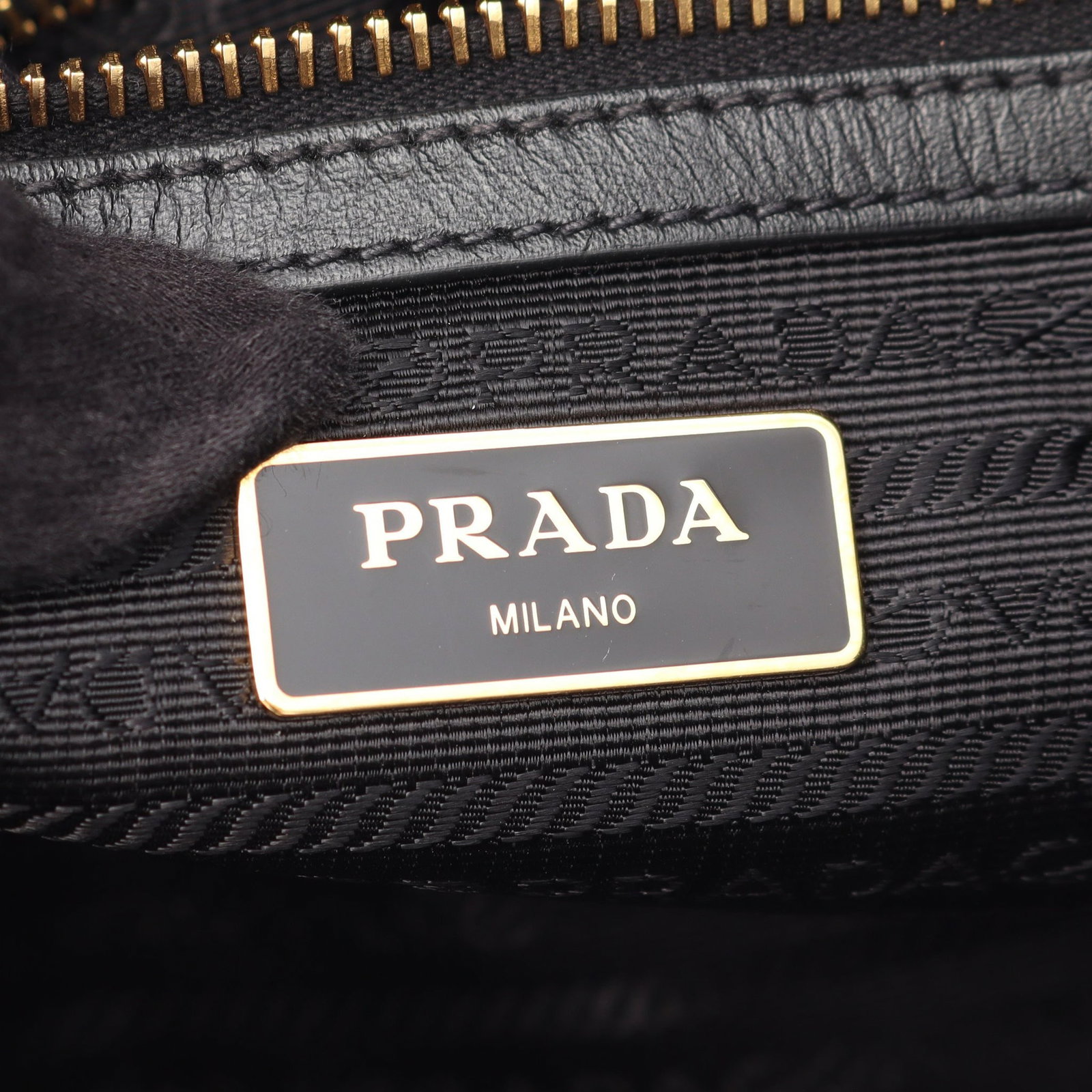 Prada Logo Jacquard 2 Way Black: Logo Jacquard 2 way handbag 1BA172 in black canvas and leather. Includes shoulder strap, crochet, and guarantee card. Size 24.5 x 19 x 14.5 cm.