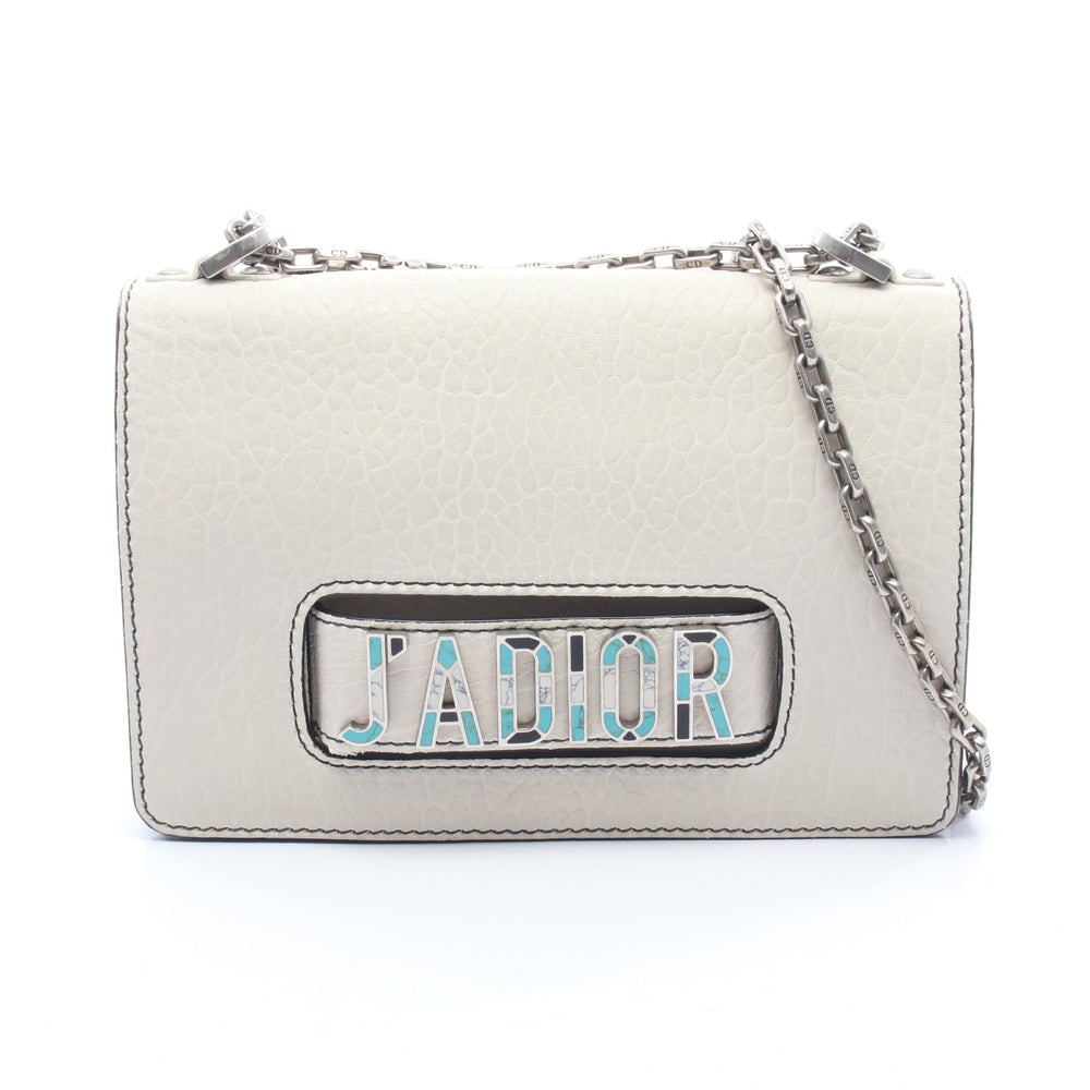 Dior Jadior Mosaic Chain Bag: Authentic and authenticated Christian Dior Jadior Mosaic logo chain shoulder bag in ivory leather. Model M9000VQAM. Approx. 17.5 x 25 x 4 cm with double 50 cm or single 80 cm strap.