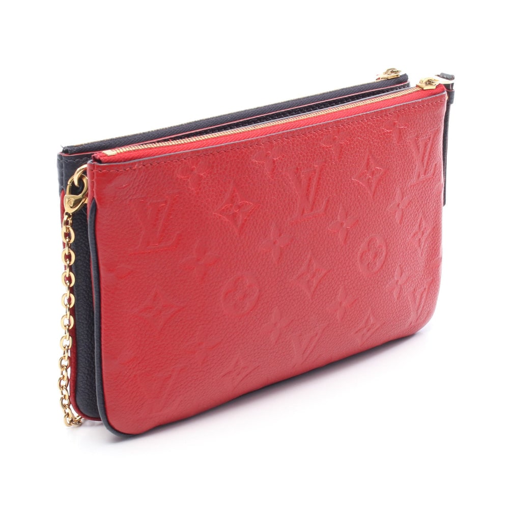 LV Pochette Double Zip Navy Red - 2
