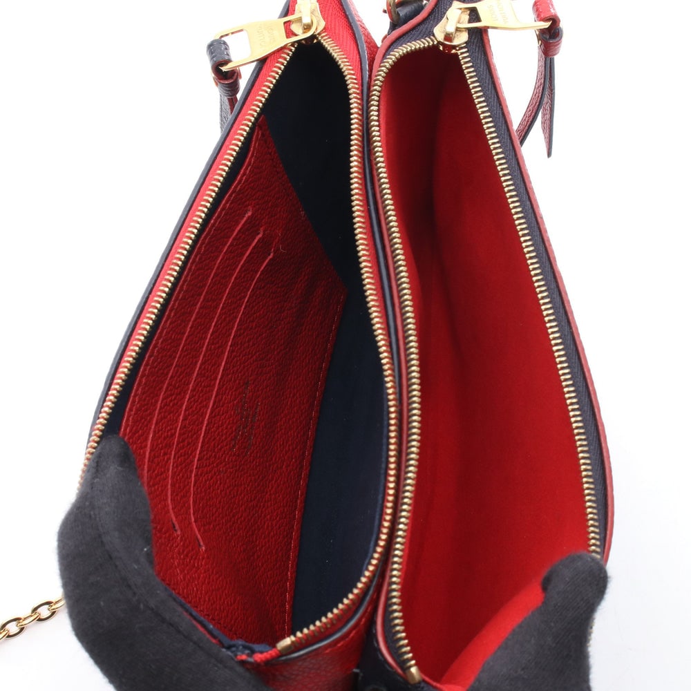 LV Pochette Double Zip Navy Red - 3