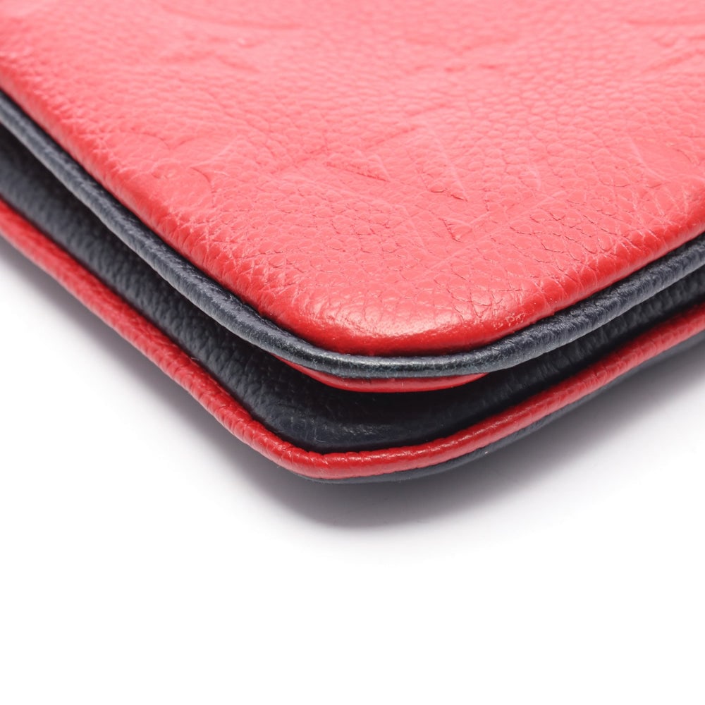 LV Pochette Double Zip Navy Red - 6