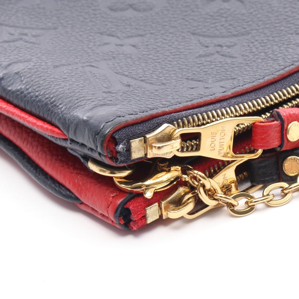 LV Pochette Double Zip Navy Red - 7