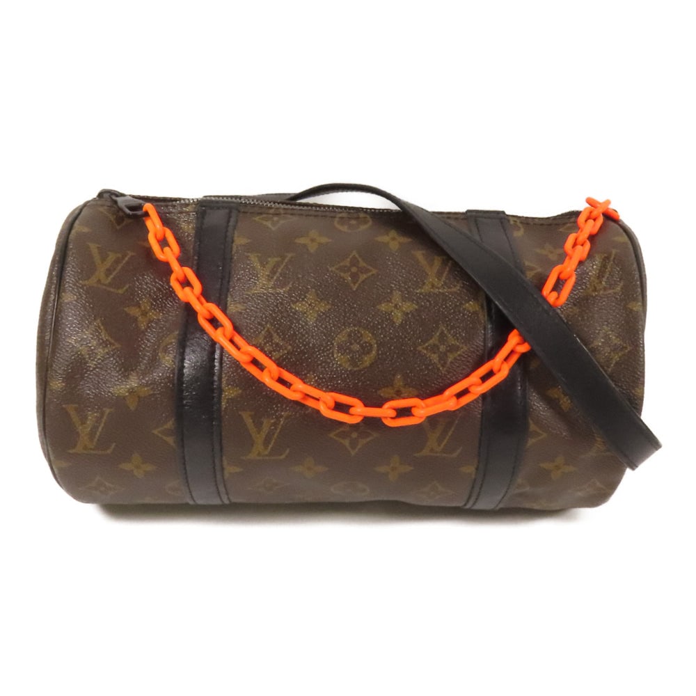 LV Papillon Messenger Brown: Brown PVC coated canvas Papillon Messenger shoulder bag with shoulder strap. Approx. 28 x 15.5 x 15.5 cm; strap 90-106 cm. Product no. AR1129. Authentic and authenticated.