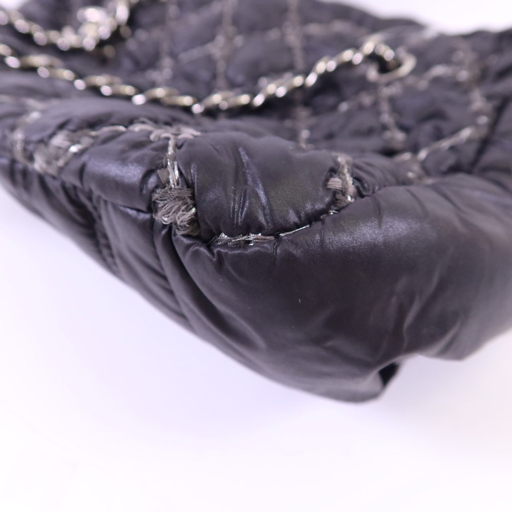 Chanel Chain Tote Nylon Gray - 11