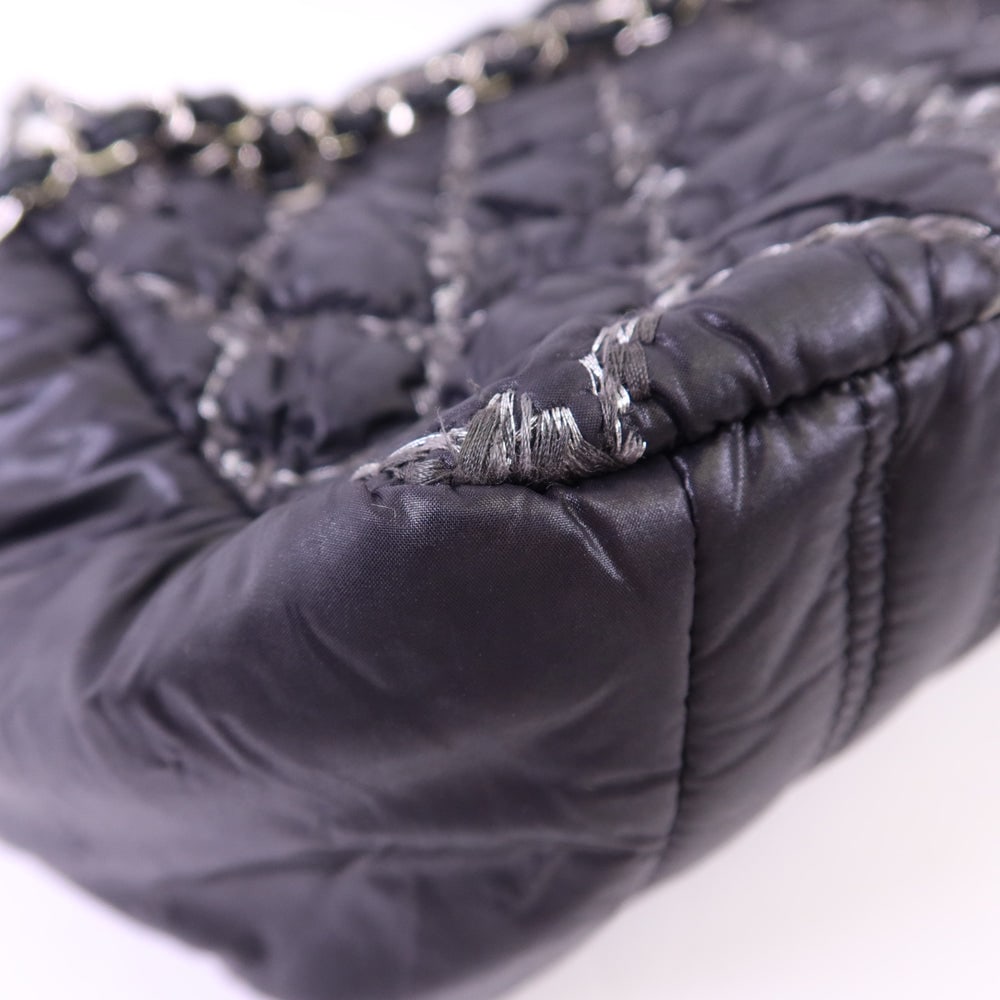 Chanel Chain Tote Nylon Gray - 14