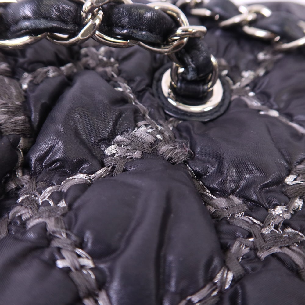 Chanel Chain Tote Nylon Gray - 16
