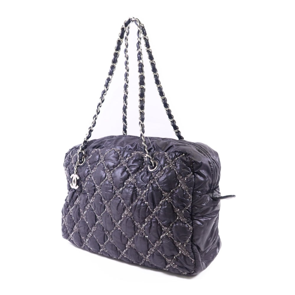 Chanel Chain Tote Nylon Gray - 3