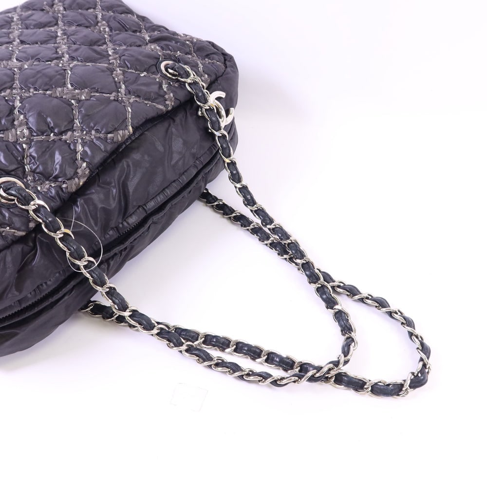 Chanel Chain Tote Nylon Gray - 5