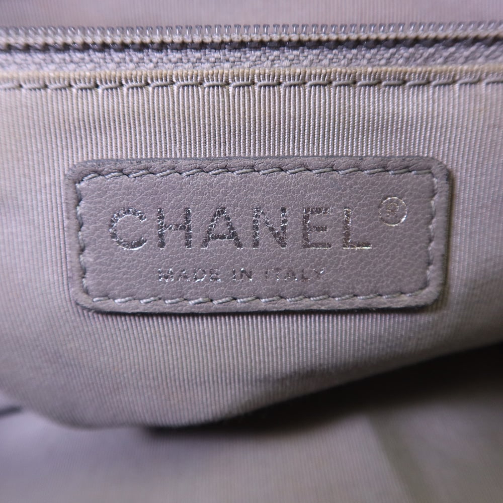 Chanel Chain Tote Nylon Gray - 7
