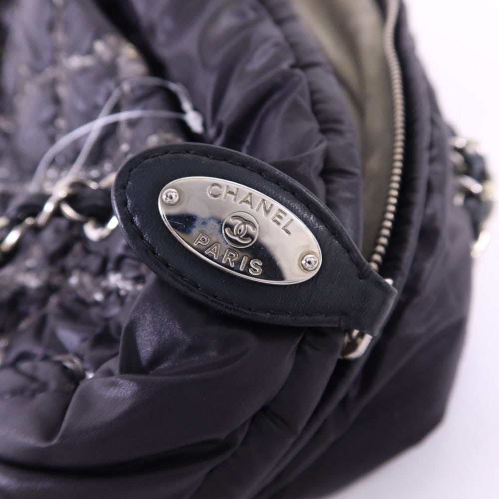 Chanel Chain Tote Nylon Gray - 9