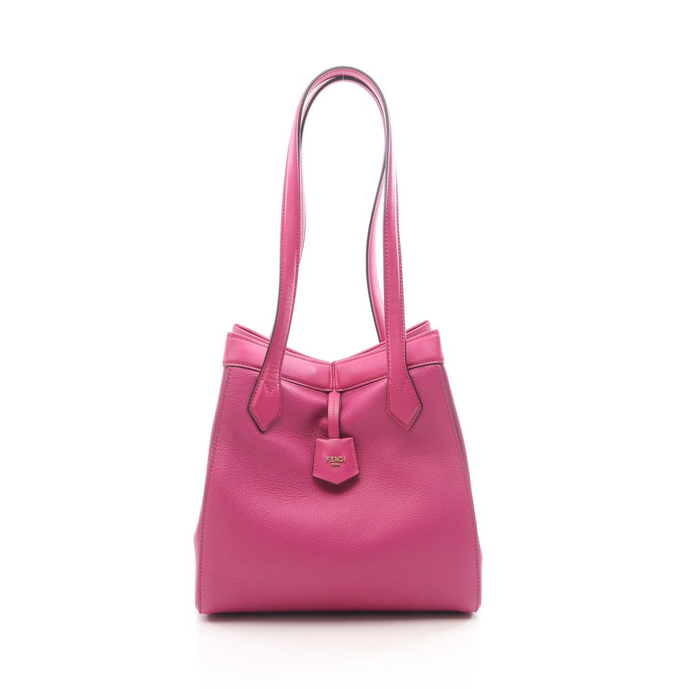 Fendi Origami Medium Pink Purple: Pink purple leather Fendi Origami Medium shoulder tote bag. Approx. 27 x 26 x 14 cm; strap 67 cm. Model 8BH414. Authentic and authenticated.