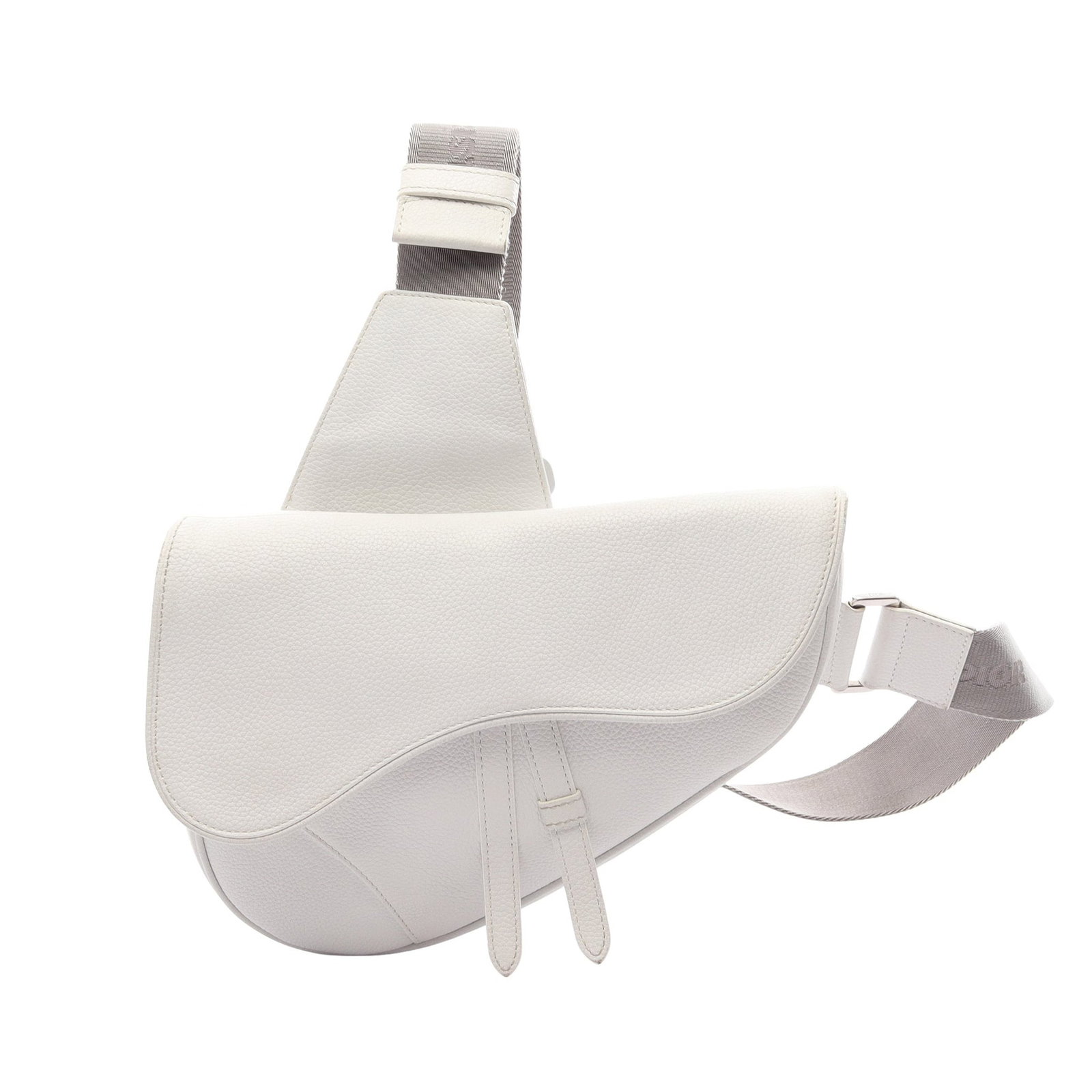 Dior Saddle Body Bag: White leather body bag.