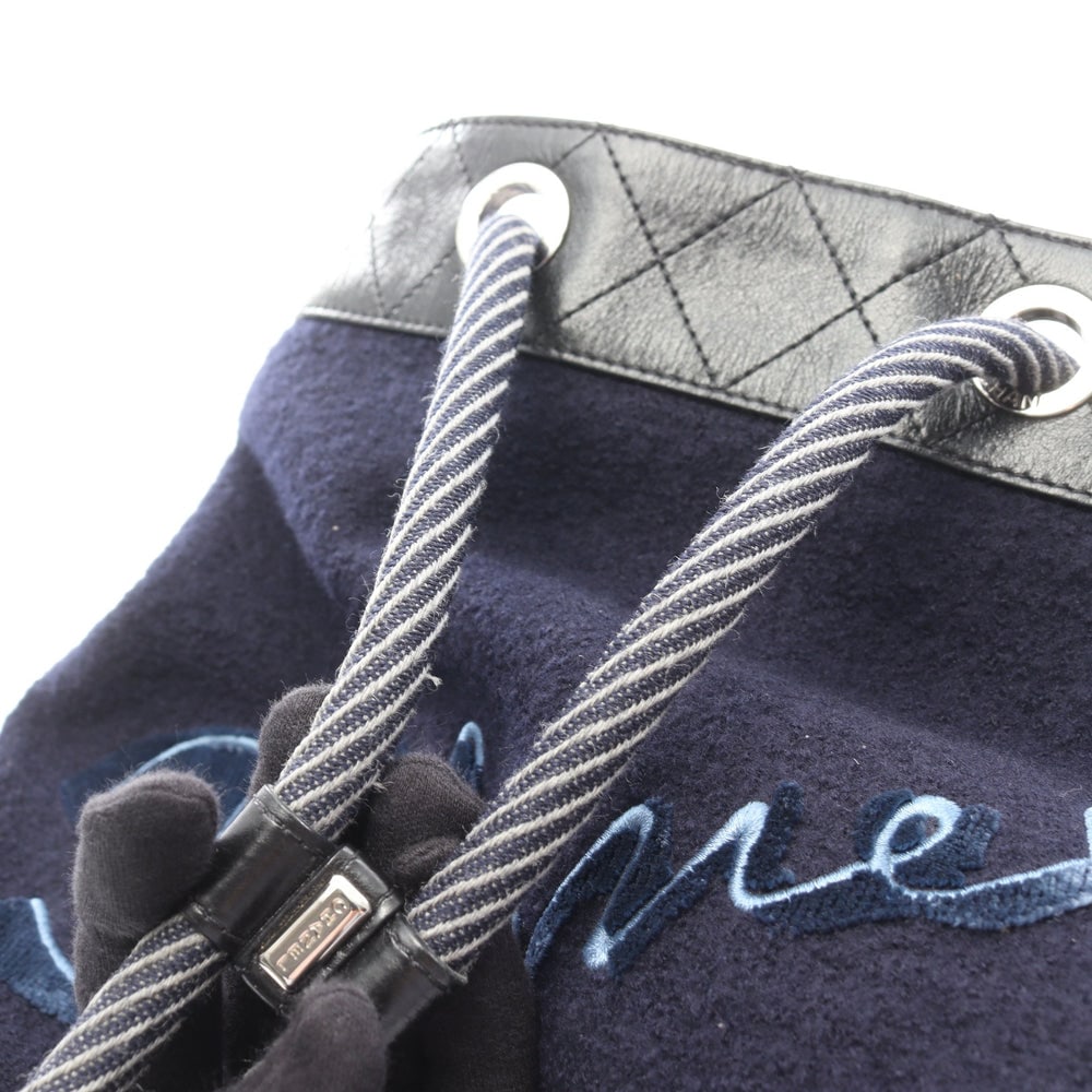 Chanel Drawstring Shoulder Navy Black - 10