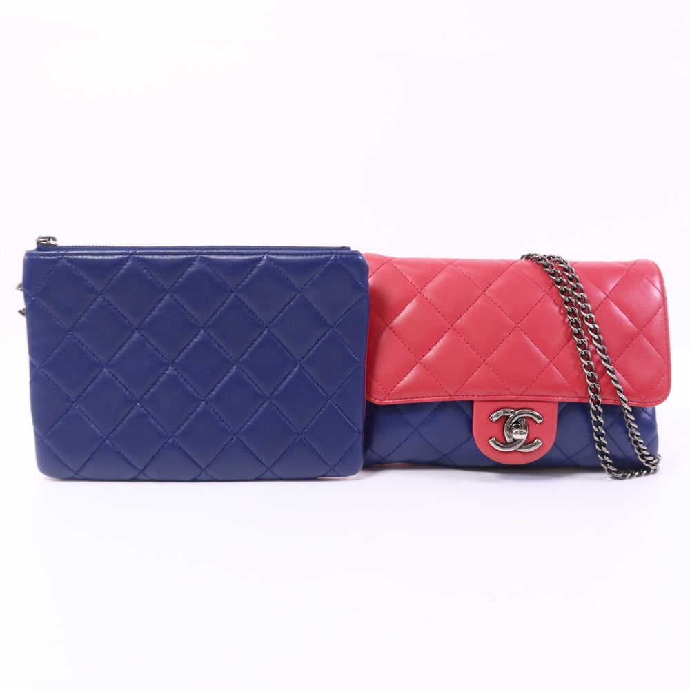 Chanel Chain Shoulder Red Blue - 11