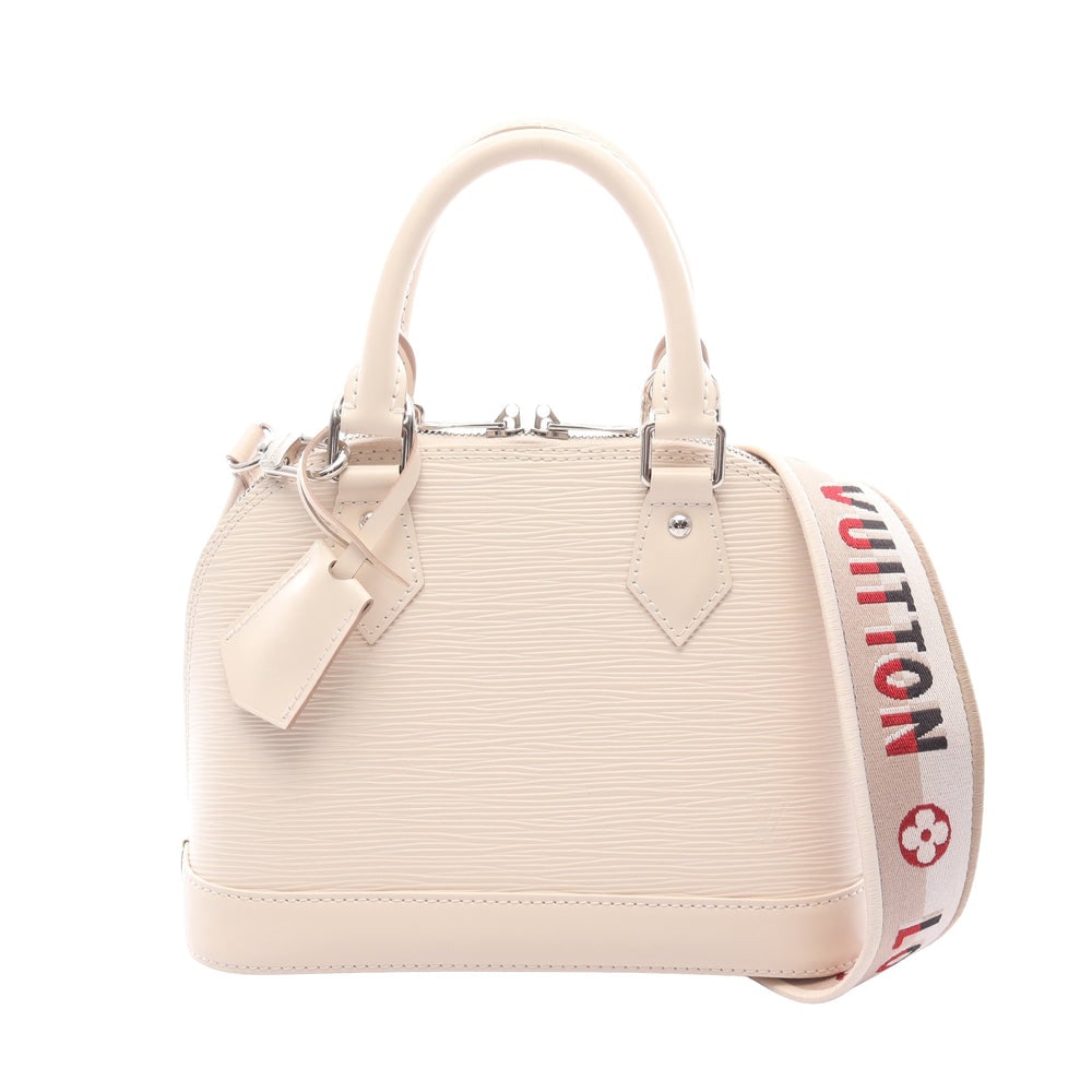 Louis Vuitton Alma BB Quartz: Ivory Epi leather 2Way handbag. Includes strap keys padlock and crochet. 23.5 x 17.5 x 11.5 cm.