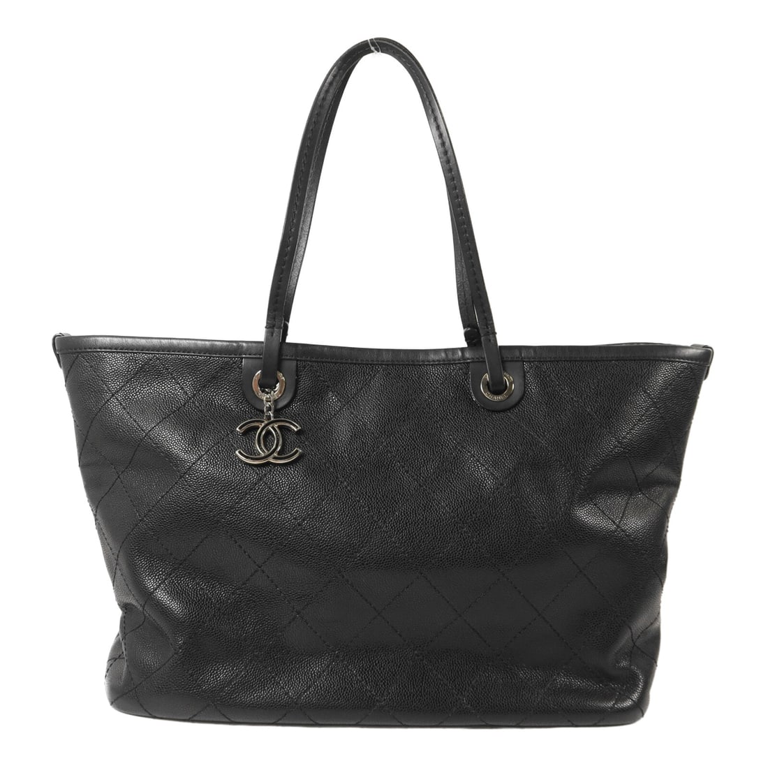 Chanel On The Road Tote: Black calfskin tote bag.