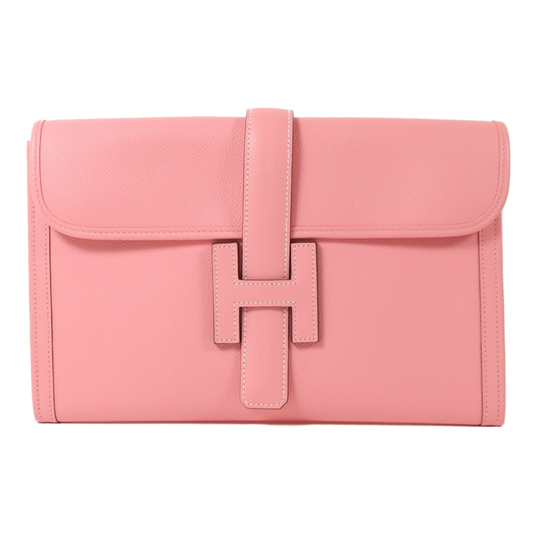 Hermes Jige Elan PM Clutch: Rose Confetti Epsom leather clutch.