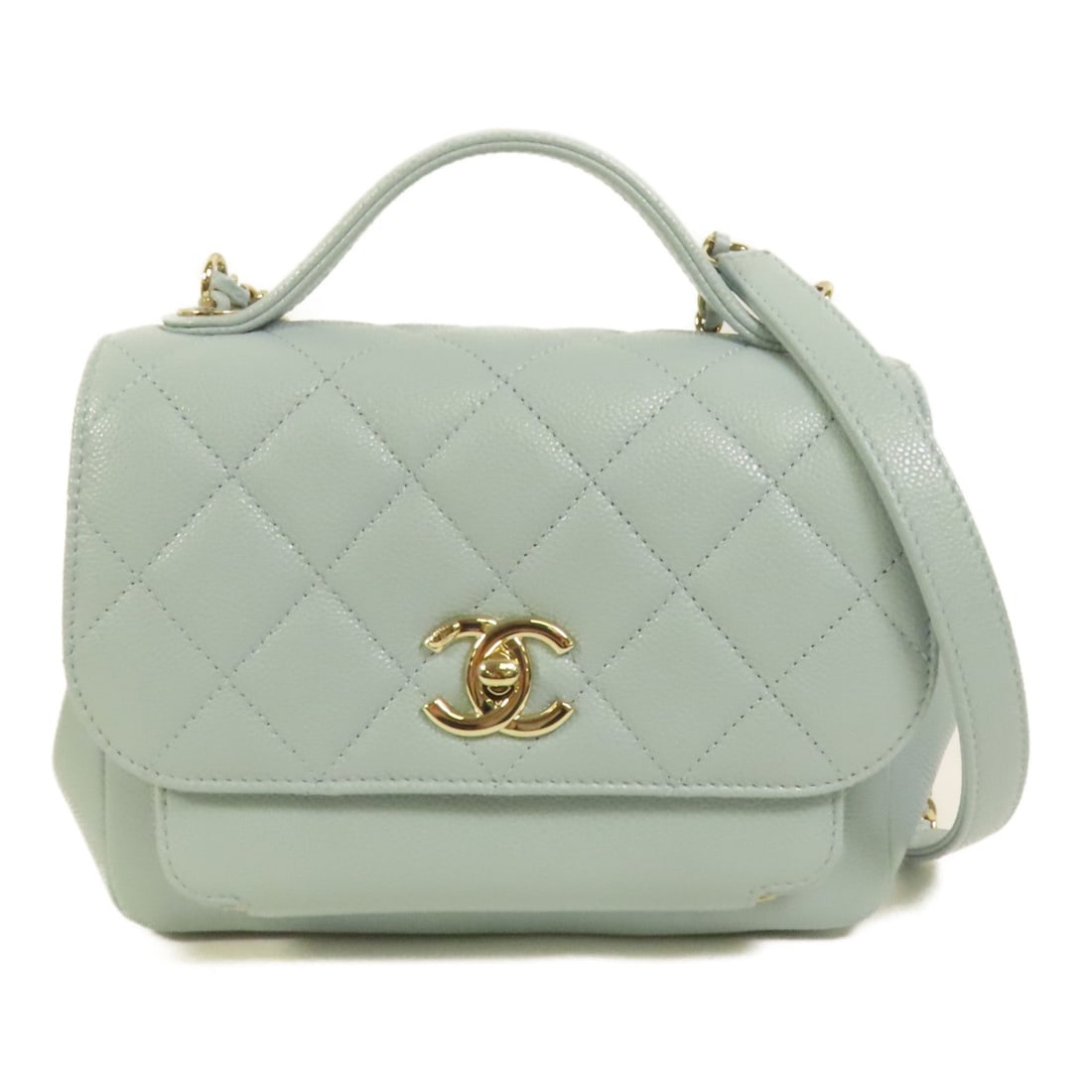 Chanel Business Affinity Small Blue: Light blue calfskin Business Affinity small 2-way shoulder bag.