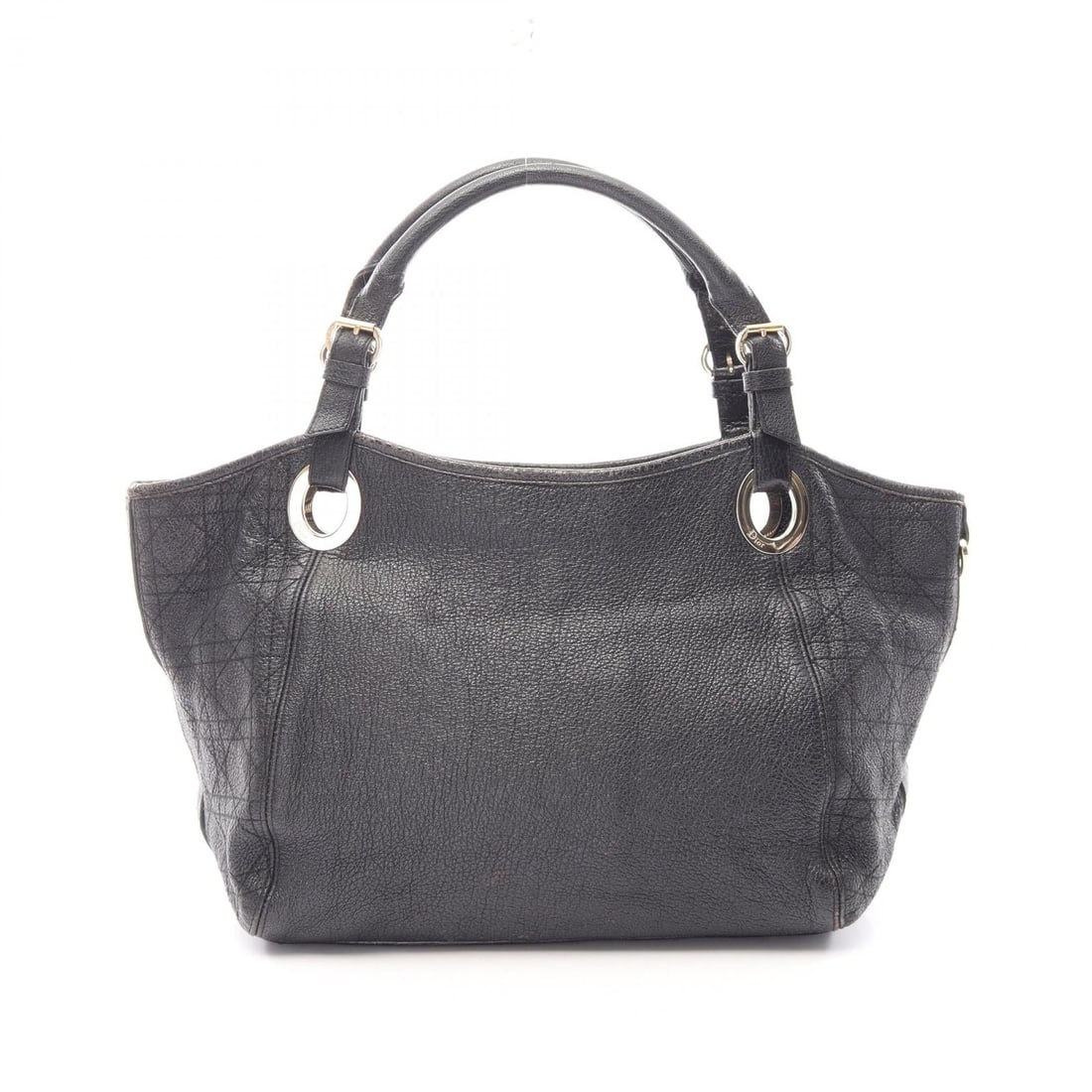 Dior Canage Leather Tote Handbag: Authentic and authenticated Christian Dior Canage tote handbag in black leather. Approx. 26H x 46/30W x 15D cm with 50-54 cm handle. No accessories listed.