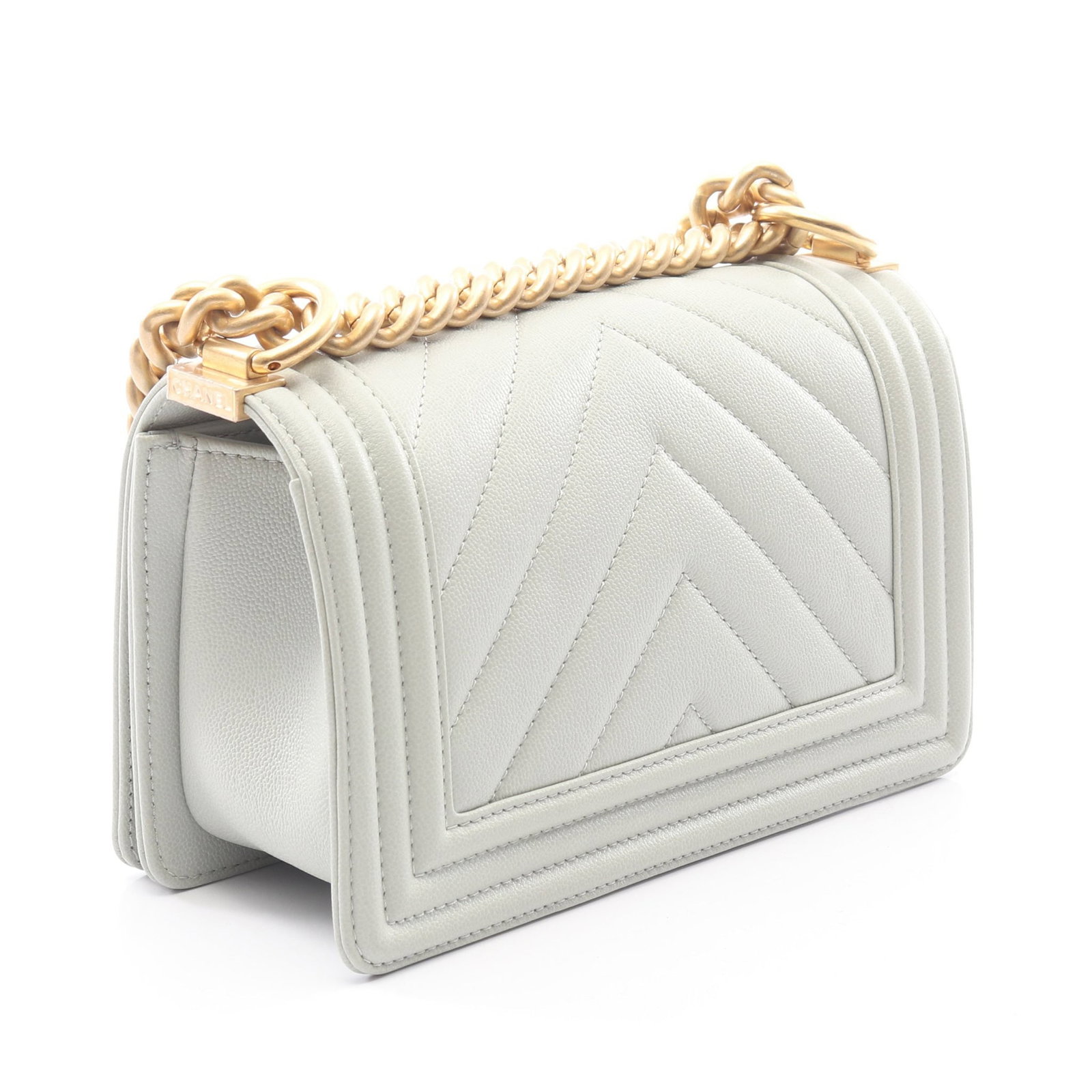 Chanel Boy Small Chain Blue Gray - 2