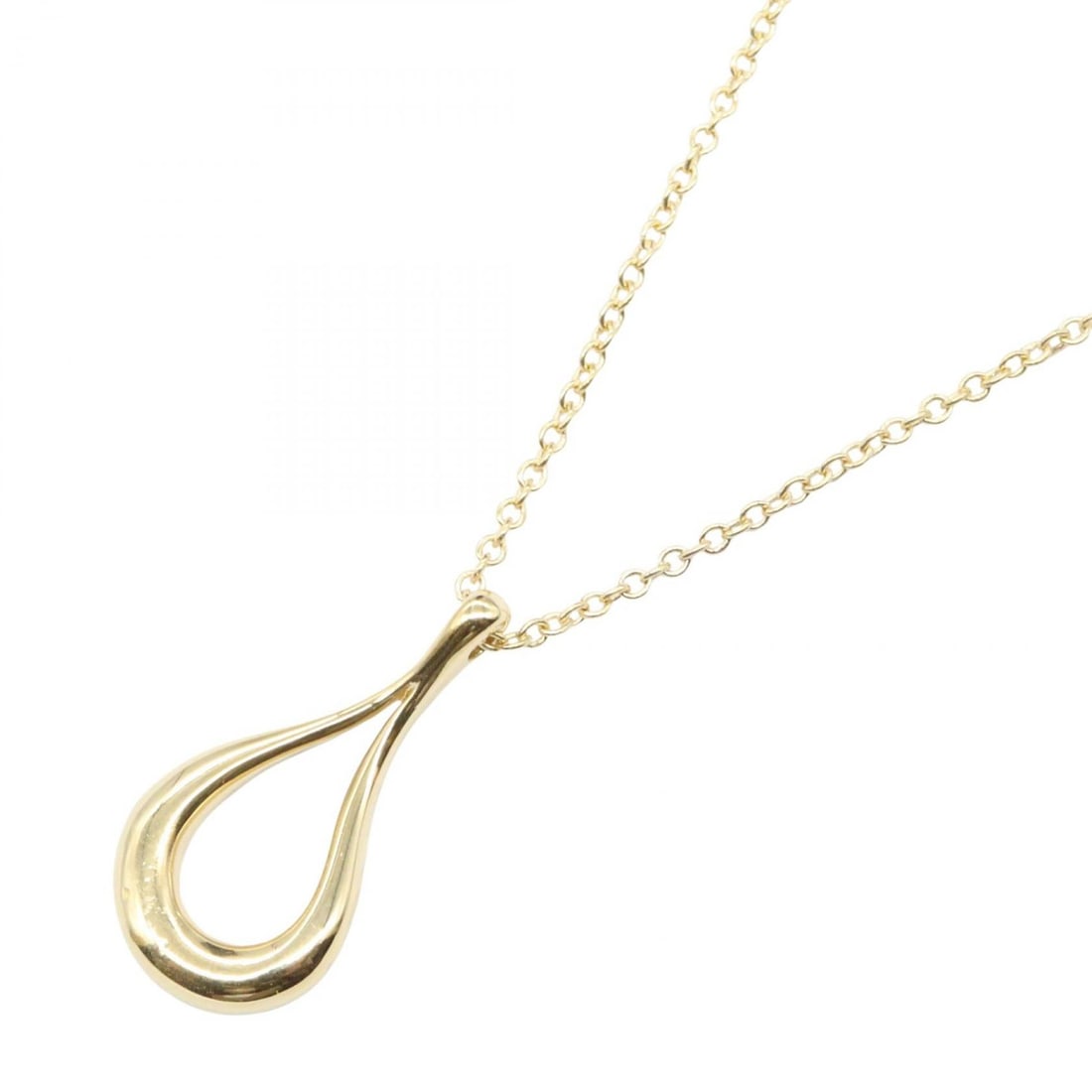 Tiffany Open Teardrop Necklace: Open Teardrop necklace in K18 yellow gold.