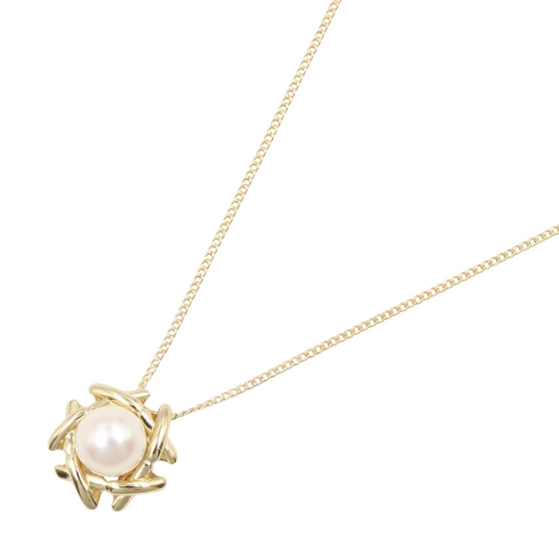 Tiffany Pearl Necklace Yellow Gold: Pearl necklace in K18 yellow gold.
