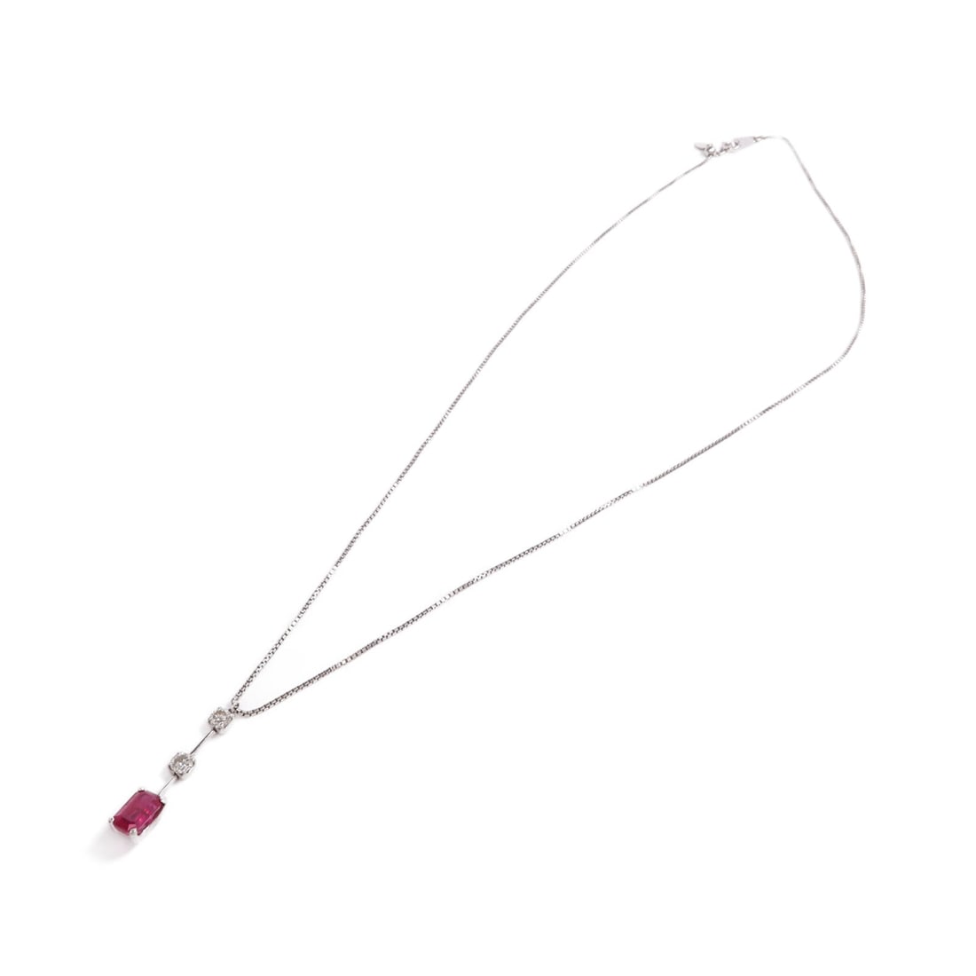 Ruby Diamond Necklace Platinum - 4