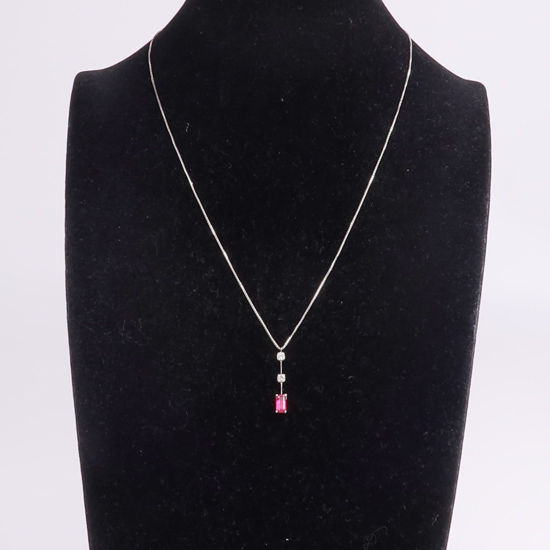 Ruby Diamond Necklace Platinum - 9