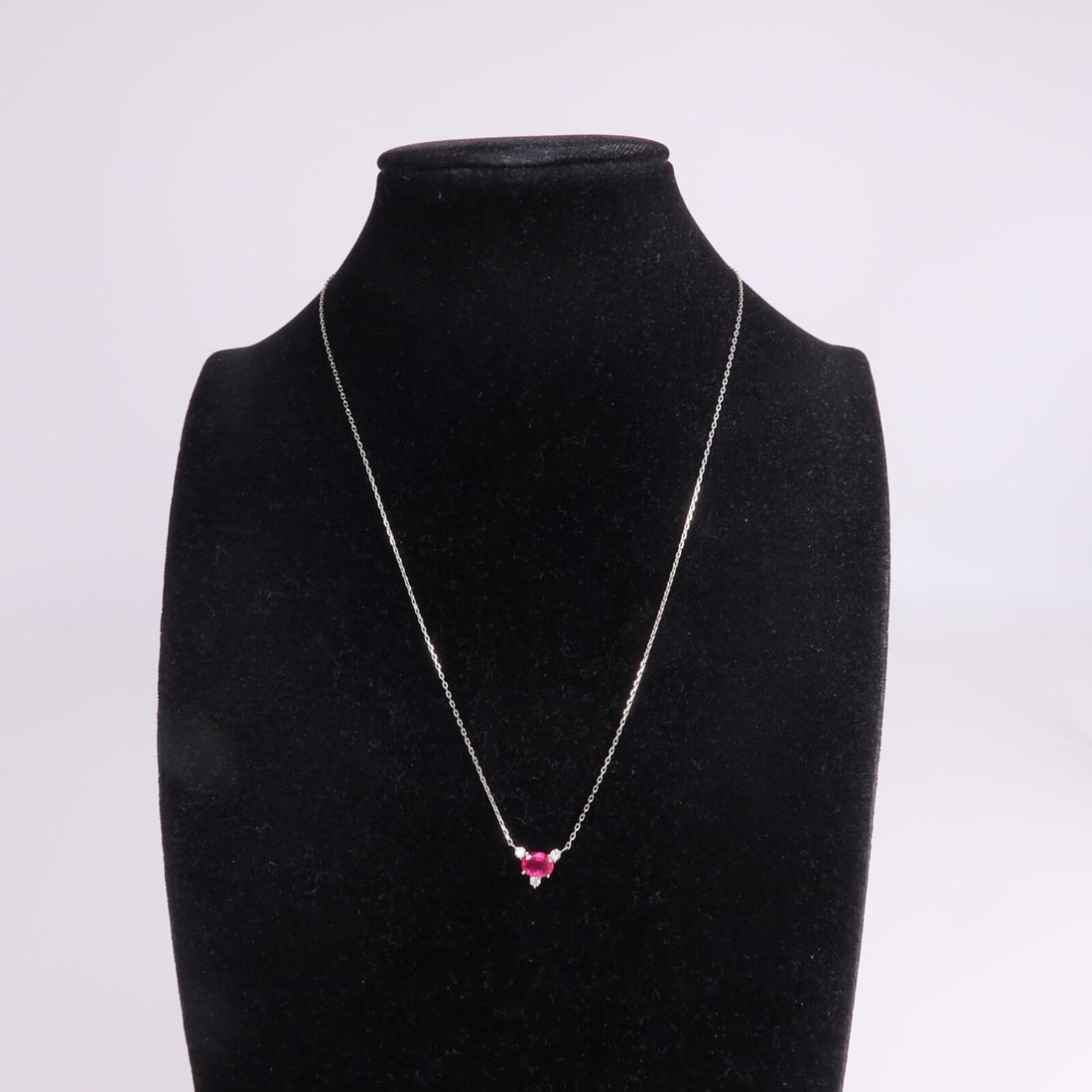 Ruby Diamond Necklace Platinum - 10