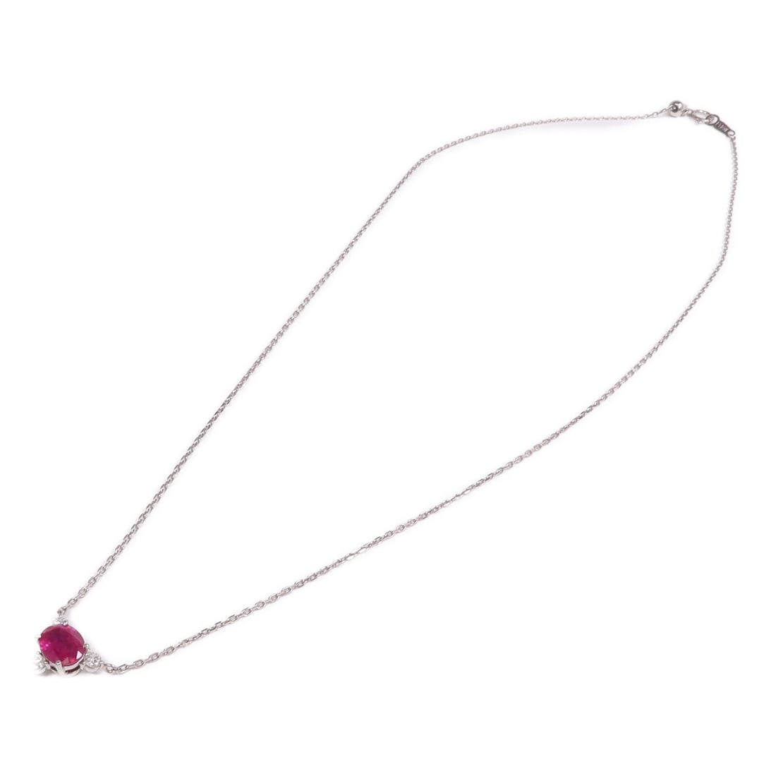 Ruby Diamond Necklace Platinum - 4