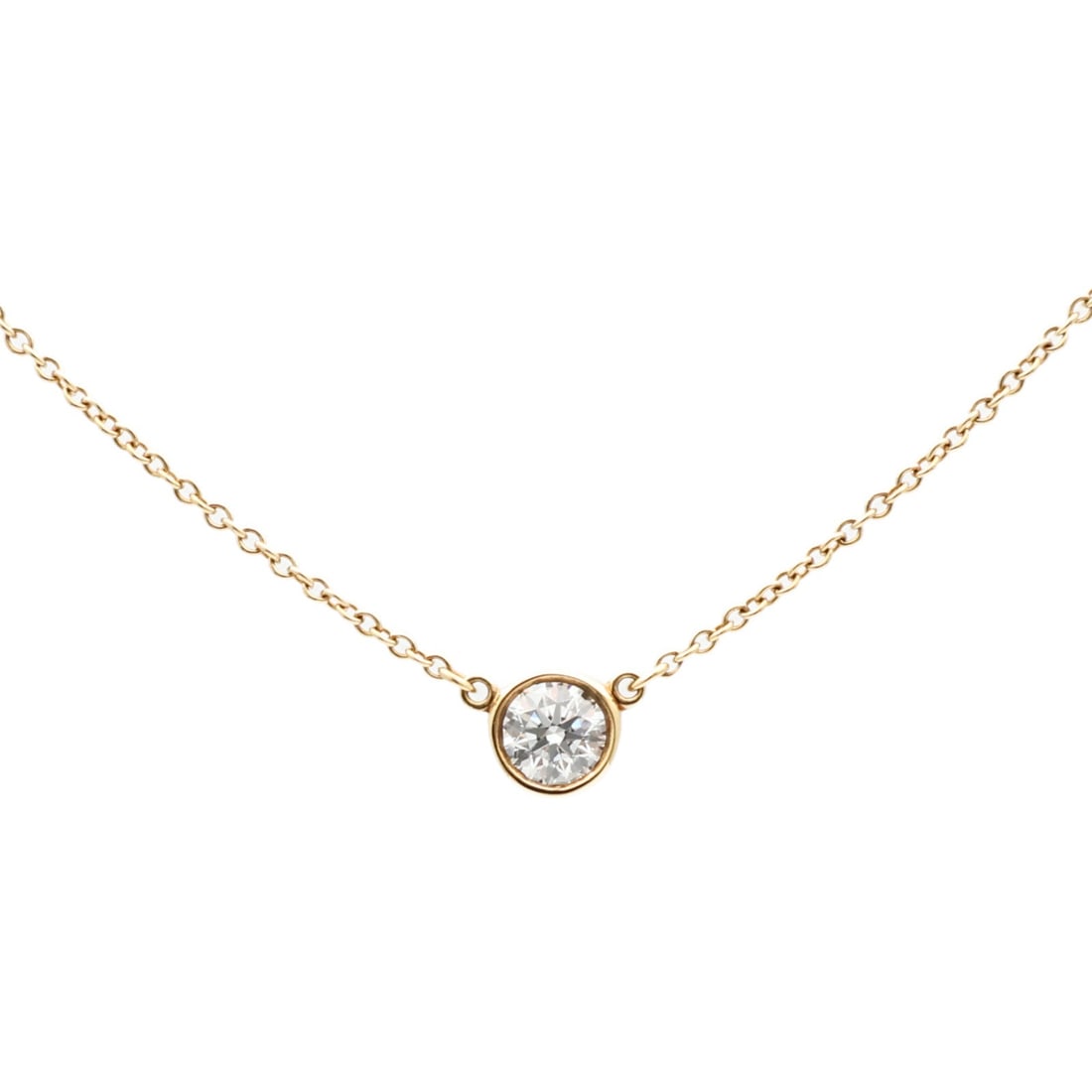 Tiffany By The Yard 41cm Necklace: By The Yard diamond necklace H/41CM in 18K yellow gold.