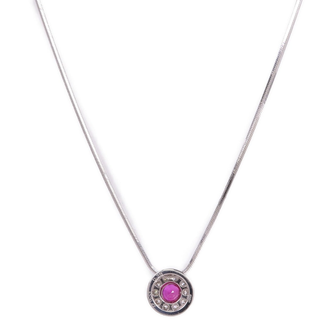 Ruby Diamond Necklace 18K White Gold - 2