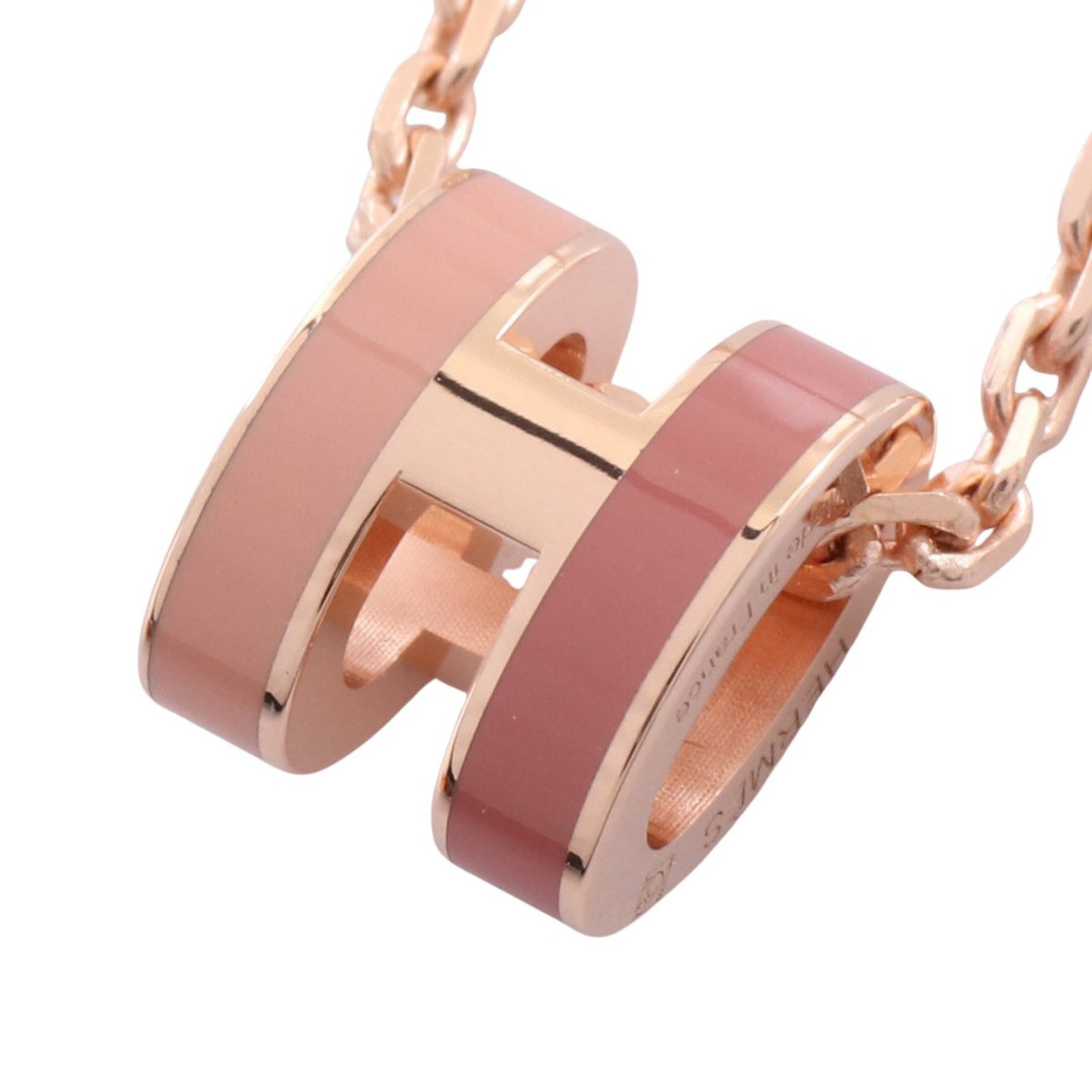 Hermes Mini Pop H Necklace: Hermes Mini Pop H necklace in GP, pink gold/pink. Listed price 104,546.00. Real and authenticated.