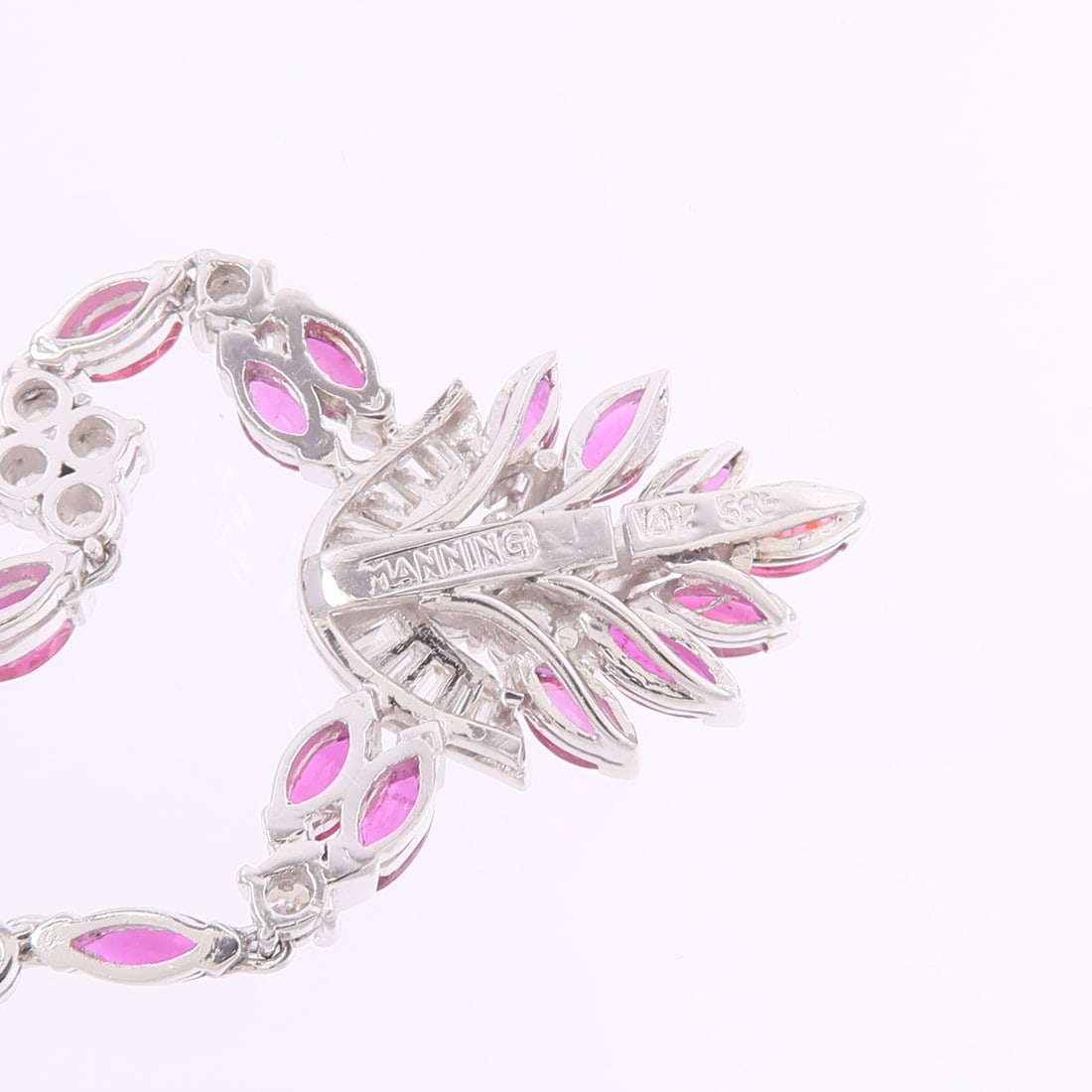 Ruby Diamond 14K White Gold Necklace - 7
