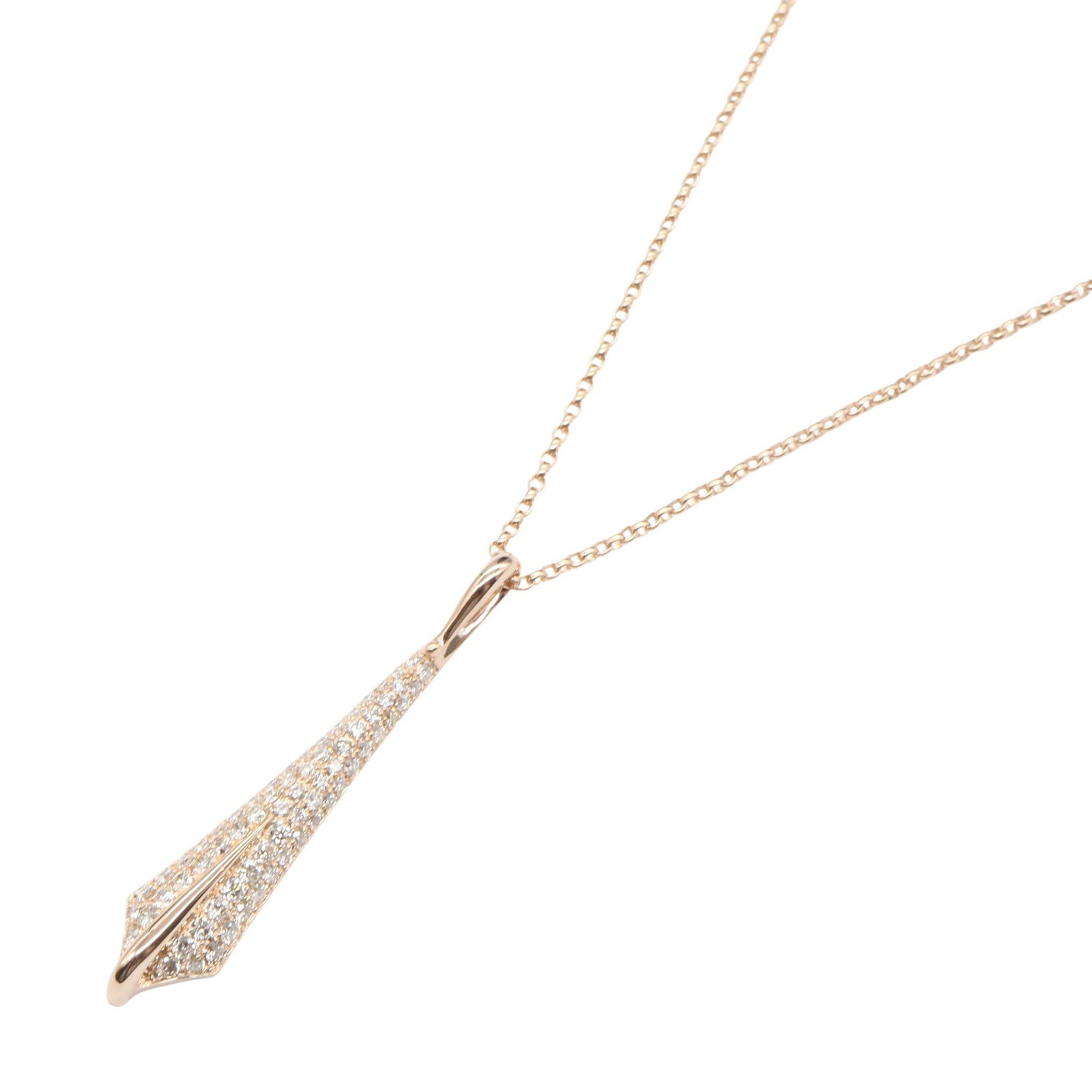 Diamond Necklace Pink Gold: Diamond necklace in K18 pink gold.
