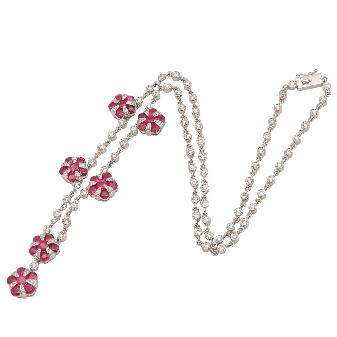 K18WG Ruby Diamond Necklace - 2
