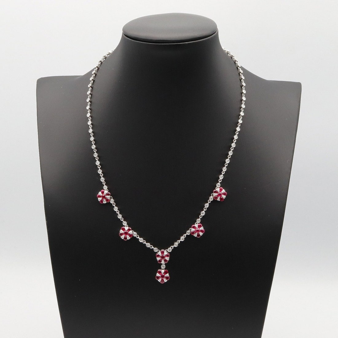 K18WG Ruby Diamond Necklace - 4