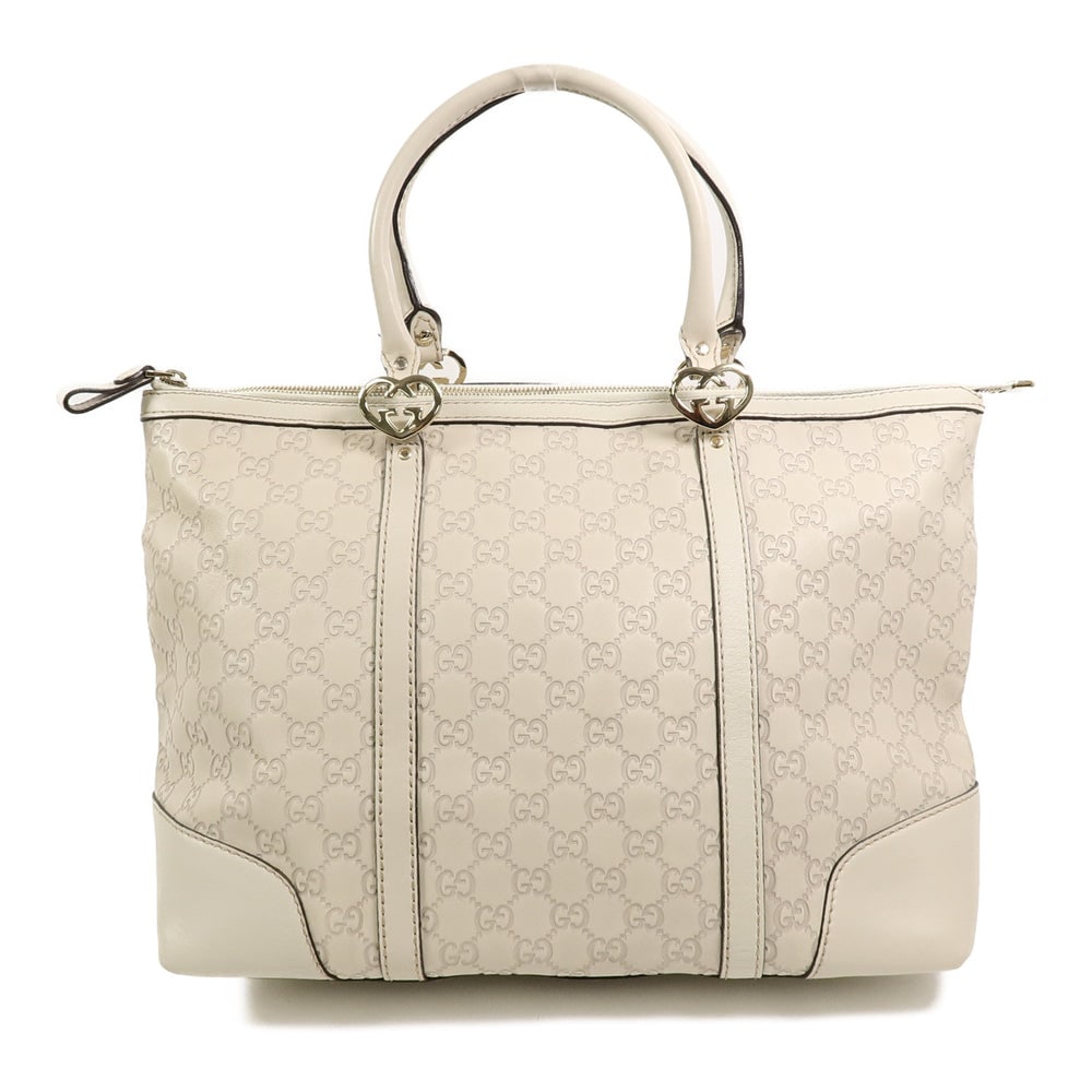 Gucci Guccissima Tote 257068 White: Guccissima tote bag 257068 in white calfskin with gold-tone hardware. Includes storage bags. Size 34.5 x 28 x 18.5 cm.