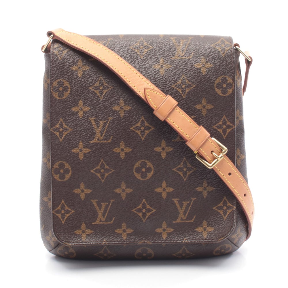Louis Vuitton Musette Salsa Monogram Bag: Authenticated genuine Louis Vuitton Musette Salsa short strap shoulder bag in brown Monogram PVC leather, model M51258, product no. LM0011. Approx. H23 x W20 top/23 base x D6 cm, strap 63-75 cm, max d