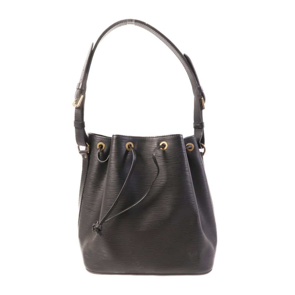 Louis Vuitton Neo Bucket Epi Black: Authenticated genuine Louis Vuitton Neo Bucket shoulder bag in black Epi calfskin with gold-tone hardware. Product no. AR0996. Approx. W25.5 x H27 x D19 cm; shoulder adjusts from 65 to 73 cm.