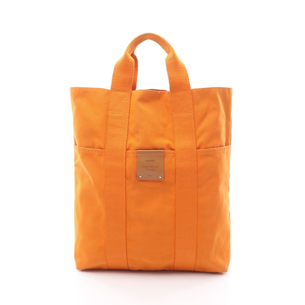 Hermes Fool Toe Kabas Orange: Hermes Fool Toe Kabas Handbag Tote Bag. Color: Orange. Material: Canvas. Size: 36.5/30 X 39.5 X 6.5 Cm. Handle: 30 Cm.