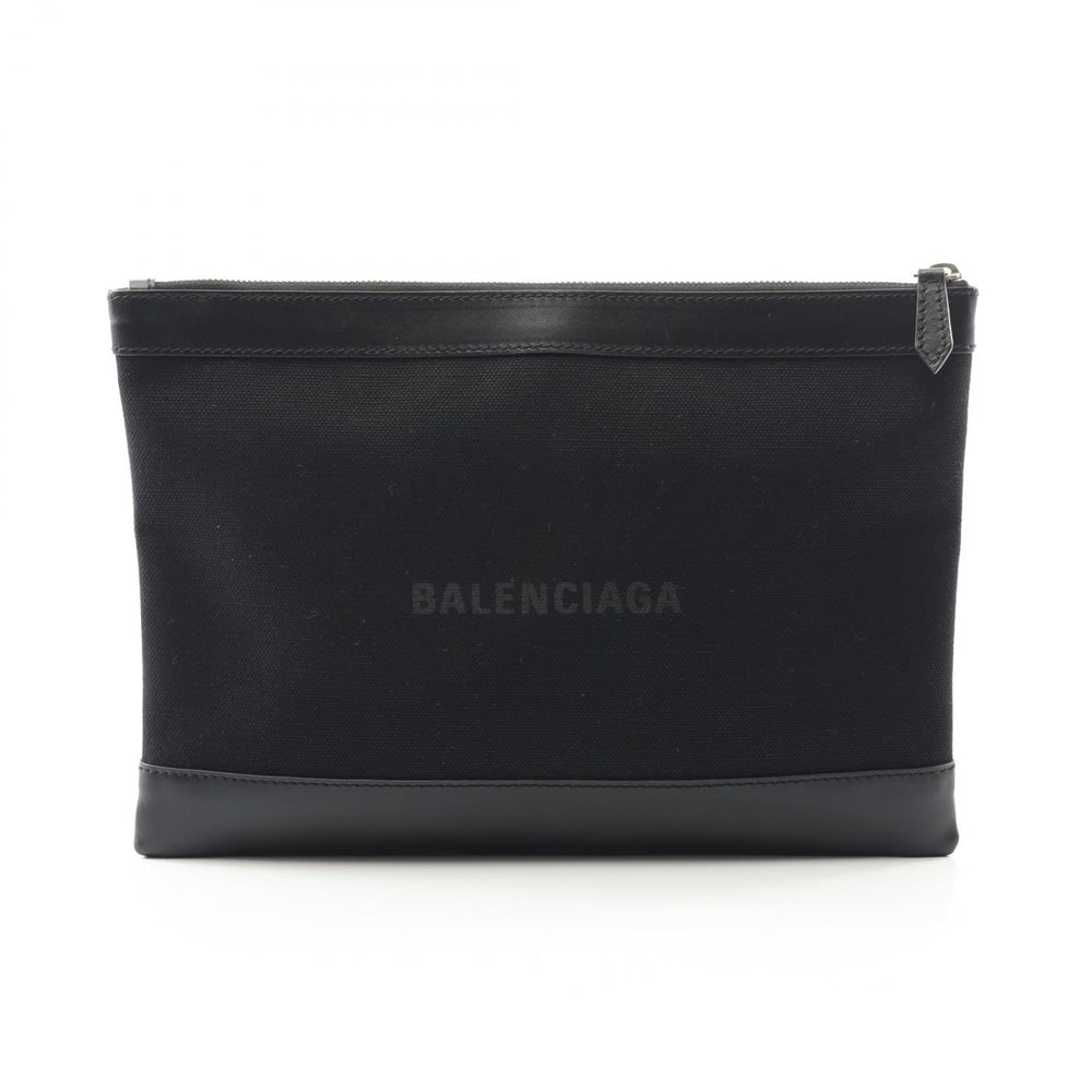Balenciaga Navy Clip M Black: Balenciaga Navy Clip M Clutch Bag. Color: Black. Material: Canvas Leather. Size: 32/33 X 22.5 X 1 Cm.