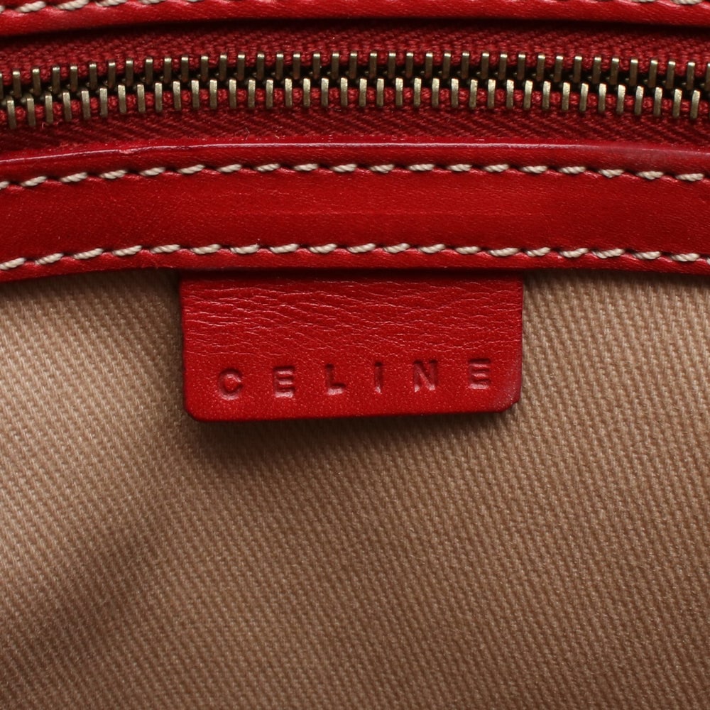 Celine Macadam Shoulder Beige Red - 4