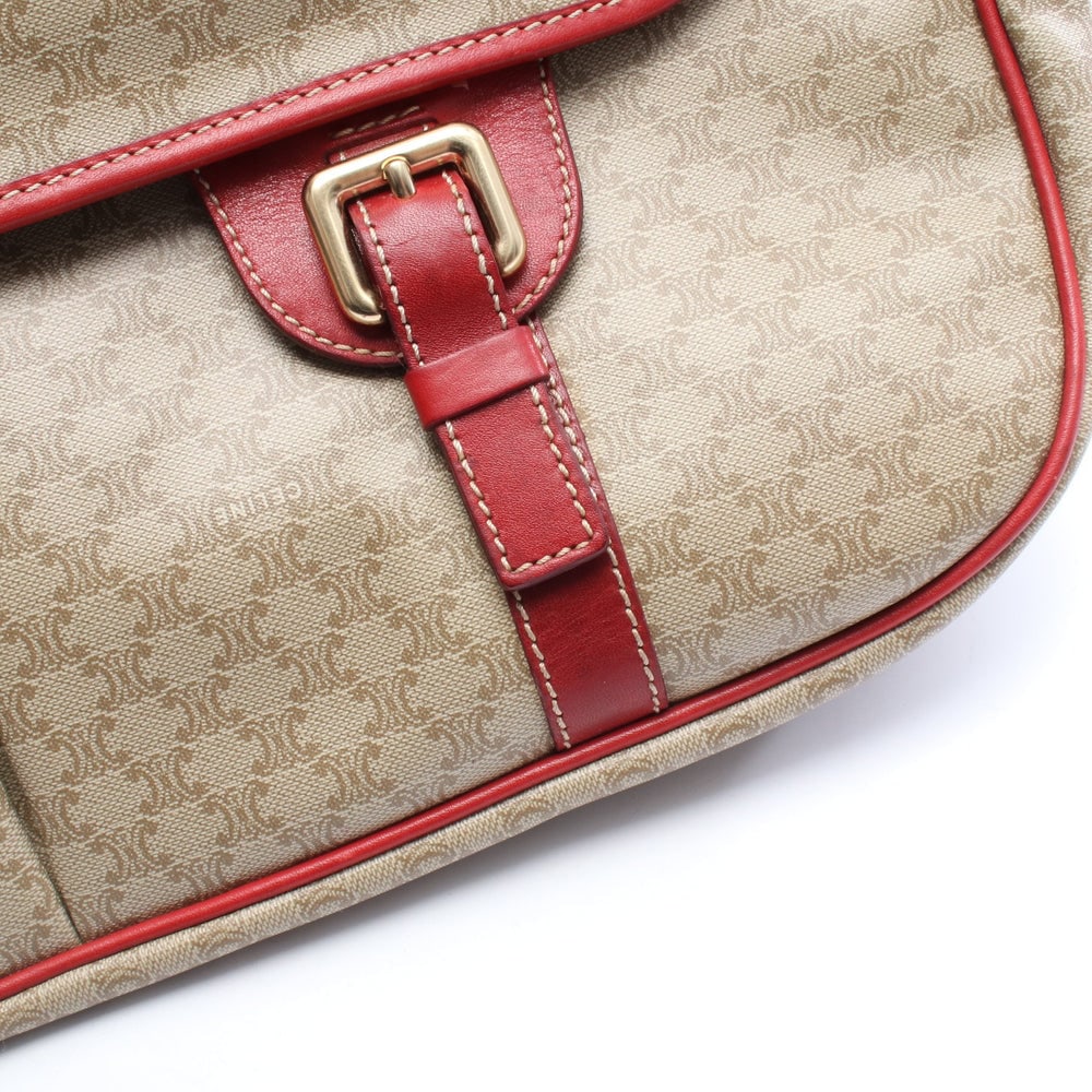 Celine Macadam Shoulder Beige Red - 5
