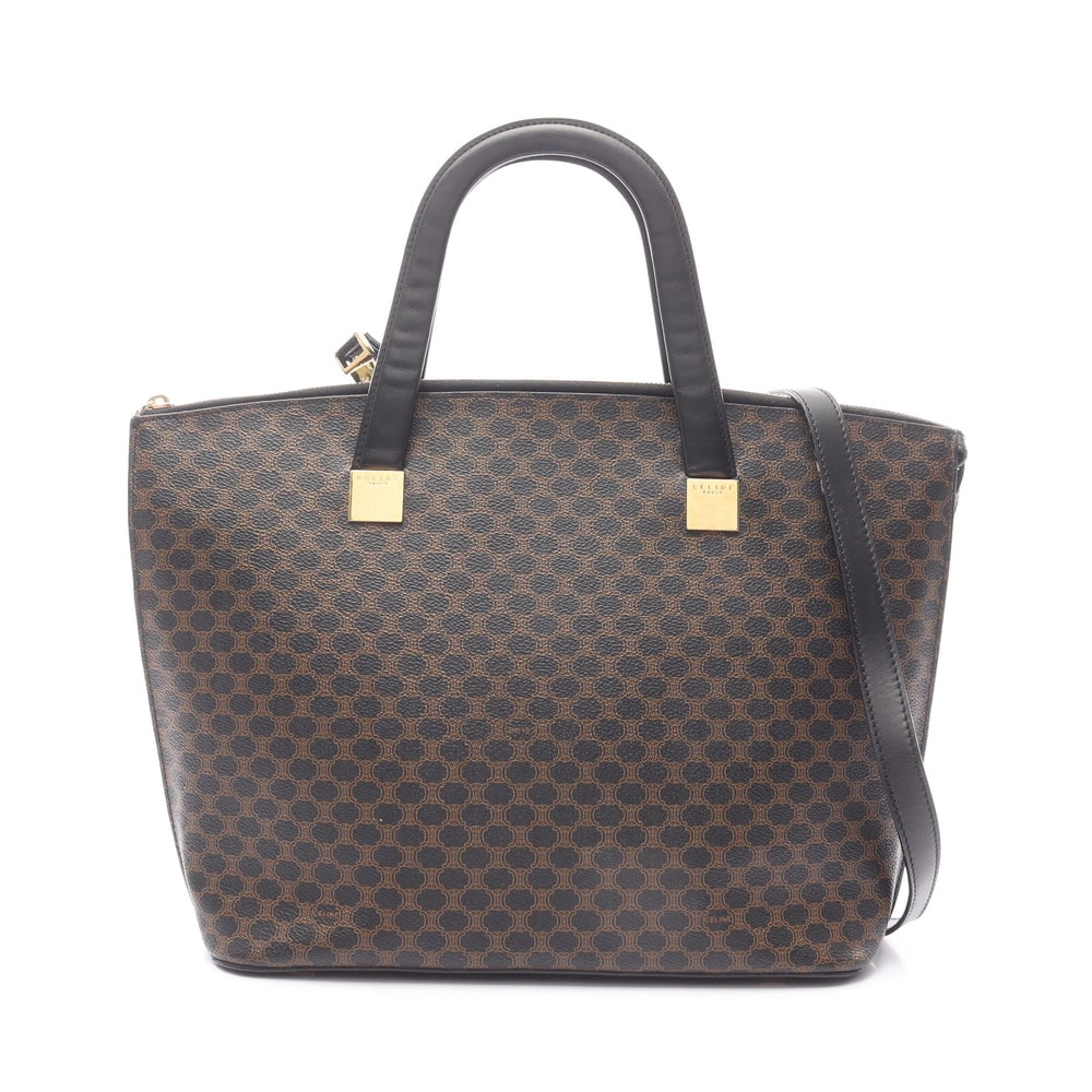Celine Macadam 2Way Tote Black: Celine Macadam Handbag Tote Bag 2Way. Color: Black Brown. Material: Pvc Leather. Size: 40/31 X 26.5 X 14 Cm. Handle: 35 Cm. Strap: 105 Cm. Includes: Shoulder Strap.
