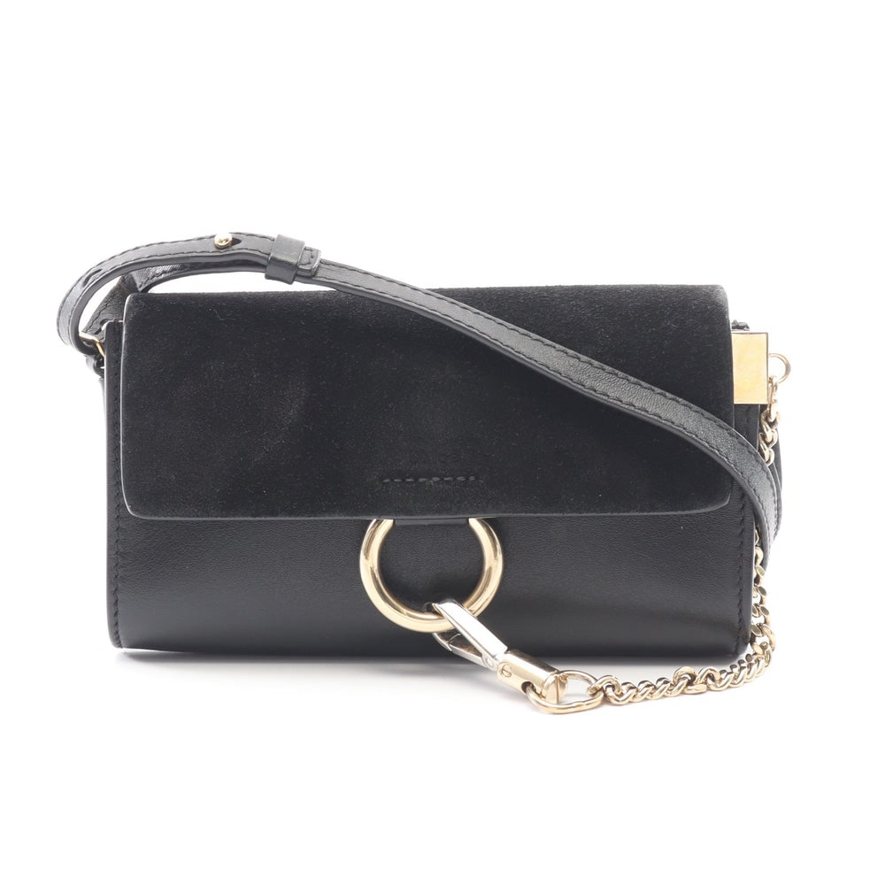 Chloe Faye Mini Black: Chloe Faye Mini Shoulder Bag. Color: Black. Material: Leather Suede. Size: 18 X 11 X 3.5 Cm. Strap: 118-126 Cm.