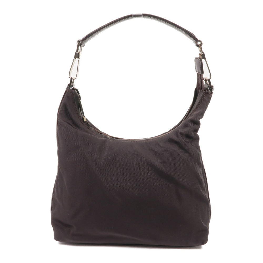 Gucci GG Nylon Handbag Brown: Brown nylon handbag and shoulder bag. 24 x 20 x 11 cm.